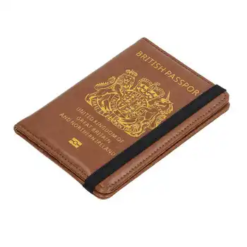 Держатель для паспорта Великобритании, коричневый антимагнитный бумажник для паспорта для бизнеса