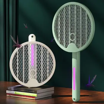 Ракетка от комаров 1 комплект Удобная Изолированная электрическая решетка Поворотно-складная высокоэффективная ракетка от комаров для спальни