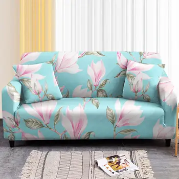 Эластичный чехол для дивана для гостиной с листьями и цветочным узором, эластичные чехлы для диванов, костюм для секционного дивана, чехол для дивана на 1-4 места, чехол для дивана
