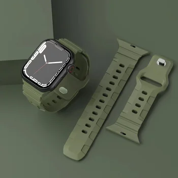 Мягкий Силиконовый Ремешок Для Apple Watch Band 49 мм 45 мм 41 мм 40 мм 44 мм 42 мм Спортивный Резиновый Браслет Для iWatch Серии Ultra 5 6 SE 7 8