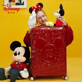 Детский багаж Disney, модный мультяшный чемодан с милым Микки, 20-дюймовая тележка для всенаправленного перемещения на колесах, Маленькая коробка для пароля