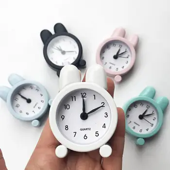 Мультяшный кролик Будильник для детской спальни Прикроватное украшение Простой немой маленький будильник Студенческий подарок Reloj Despertador