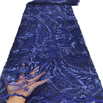 Знакомая мода Вышивка Французский Тюль Кружевные ткани с пайетками 2022 Высококачественная Африканская Кружевная ткань В Нигерийском стиле для новобрачных DP43156