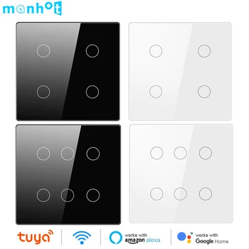 Tuya Smart Life Бразилия 4x4 WiFi Настенный Выключатель Света 4/6 Банд Сенсорная Панель Переключатели Приложение Голосовое Управление для Alexa Google Home 100-250 В