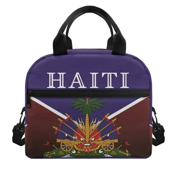 FORUDESIGNS Креативный термос для детского школьного ланча с принтом флага Гаити, Походные сумки-холодильники для путешествий, легкие термосумки-холодильники