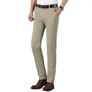 2021 Основные мужские брюки в стиле пуш-ап высокого класса, деловые повседневные однотонные брюки, мужские тонкие стрейчевые длинные брюки