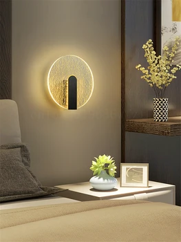 Скандинавский минималистичный светодиодный настенный светильник для внутреннего освещения, Акриловый абажур, прикроватная тумбочка для спальни, Декор для гостиной, Освещение лестницы