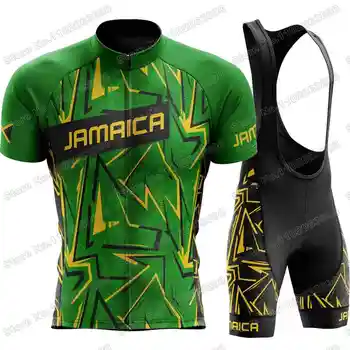 Комплект майки сборной Ямайки по велоспорту 2023 года, Летняя Велосипедная одежда, мужская рубашка для шоссейных велосипедов, костюм, велосипедные нагрудники, Шорты, Форма для верховой езды