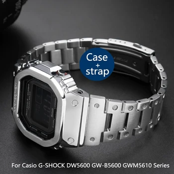 Модифицированный ремешок для часов Casio G-SHOCK серии DW5600 GW-B5600 GWM5610 с Металлическим Безелем из нержавеющей стали, Корпус часов + ремонт ремешка