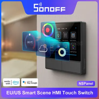 SONOFF NSPanel Smart Scene HMI Настенный сенсорный выключатель ЕС / США Множественное управление через приложение eWeLink Голосовое управление Alexa Alice Google Home