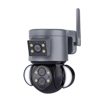 4-Мегапиксельная HD система безопасности умного дома IP-безопасность беспроводная камера wifi со вспышкой с двумя объективами мини-IP-камера