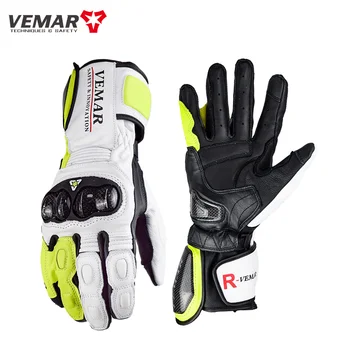 Мотоциклетная кожаная перчатка Vemar на полный палец Для мужчин и женщин, летние перчатки для мотокросса с длинным рукавом, защитное снаряжение для верховой езды с сенсорным экраном