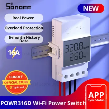 Sonoff Pow Elite 16A Smart Wifi Switch Контроллер С Измерением Энергопотребления В Режиме реального времени Устройство 