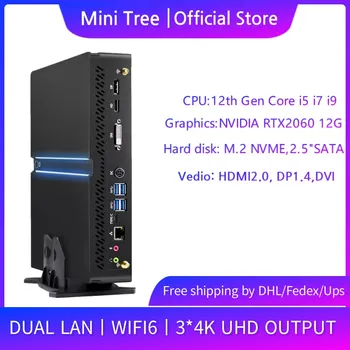 Настольный мини-игровой пк Win11 12-го поколения Core i9 12900F i7 12700F RTX2060 12G RTX3050 8G H610 NVME 2Lans HD DP DVI Wifi6