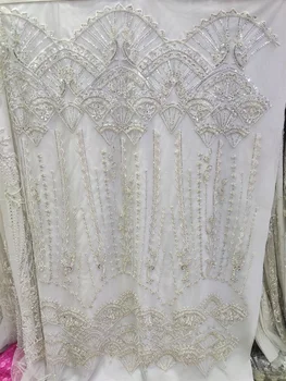 Высококачественный Новый дизайн одежды Arrial 2023, Высококачественное кружево ручной работы, усовершенствованный Белый бисер с блестками для свадебных платьев