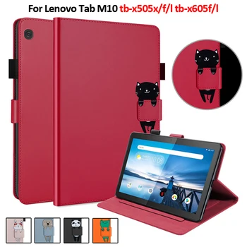 Милый Кот Медведь PU Кожаный Чехол Для Lenovo Tab M10 Case 10,1 