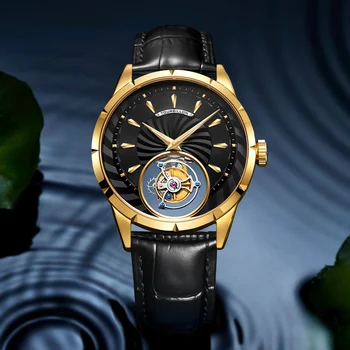 GUANQIN Оригинальные мужские часы с турбийоном, лучший бренд класса люкс, мужские часы с сапфировым скелетом, механические relogio masculino