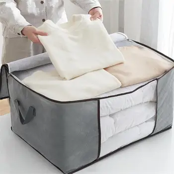 Ящики для хранения одежды Складной шкаф-органайзер Контейнеры для хранения с прочными ручками Плотная ткань для одежды, одеяла, утеплителя