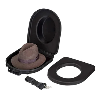 Шляпная коробка для фетровой шляпы, панамы, ковбойских шляп, жесткий футляр для шляп, универсальный размер с регулируемым плечевым ремнем