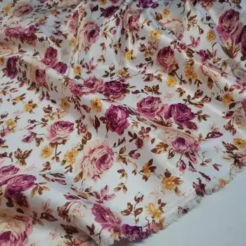 Новая цветочная полиатласная ткань для декоративного шитья Глянцевый упаковочный материал