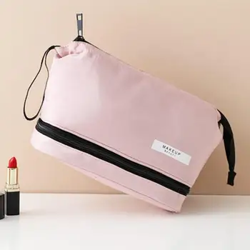 Отличная дорожная женская сумка для хранения косметики, косметичка с большим отверстием, Женская косметичка для ежедневного использования
