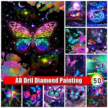 Сумка на молнии AB Diamond Painting Butterfly Color DIY Picture of Rhinestone 5D Алмазная вышивка Животная Мозаика Декор для вышивки крестом