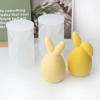Новый DIY Пасхальный Кролик Силиконовая Форма для свечей Милый Кролик Силиконовая форма для помадки Ароматерапевтических свечей Форма для мыла из смолы