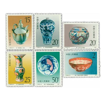 Китай 1991 Фарфоровые изделия- Цзиндэчжэньские фарфоровые марки, 6 штук, Филателия, почтовые расходы, коллекция