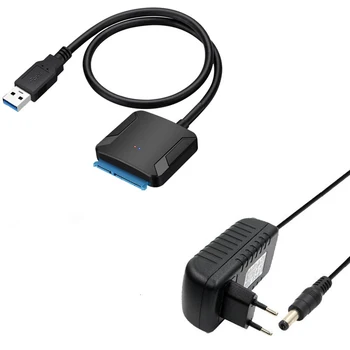 Кабель-адаптер SATA USB3.0 Конвертер 22-контактный Кабель USB 3.0 на SATA с адаптером EU US UK Для 2,5-дюймового 3,5-дюймового Жесткого диска HDD SSD