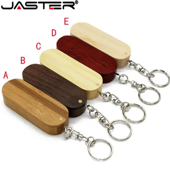 JASTER Вращающийся Деревянный USB 2.0 Флэш-Накопитель Pendrive Memory Stick 4GB 8GB 16GB 32GB 64GB Бесплатный Подарок с Логотипом лазерной гравировки на Заказ