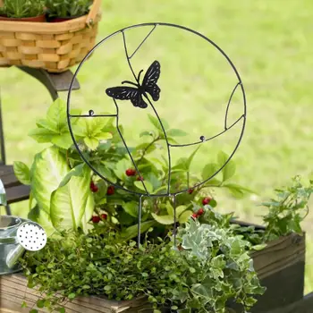 Практичная ветрозащитная стойка для растений, устойчивая к атмосферным воздействиям Металлическая стойка для лазания по растениям для сада