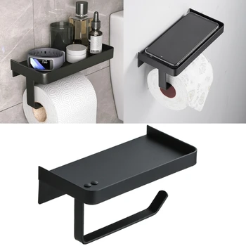Диспенсер для туалетной бумаги из нержавеющей стали, настенный держатель для рулонов салфеток с лотком, диспенсер для рулонов салфеток, полка для ванной комнаты