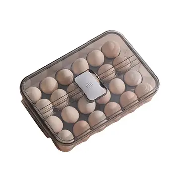 Держатель для яиц с 24 Сетками, Контейнер для хранения продуктов, Холодильник, Коробка для хранения яиц, Прозрачный Дозатор яиц, Герметичный Инструмент для сохранения свежести