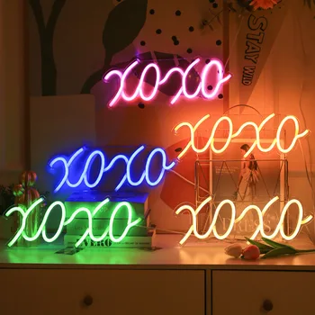 XOXO Неоновая Вывеска LED Sweet Neon Home Decoration Эстетика Неоновых Вывесок Прекрасный Подарок для Семейной Спальни Ночная Настенная Лампа