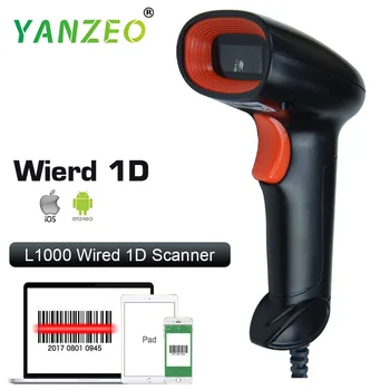 Ручной сканер штрих-кодов Yanzeo L1000 1D Считыватель штрих-кодов PDF417 для IOS Android IPAD Проводной 1D Лазерный сканер