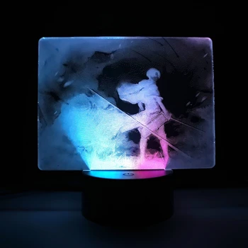 Attack on Titan Levi Ackerman Красочная аниме-двухцветная лампа для подарка ребенку на День рождения Декор спальни Манга AOT Dral Color LED Light