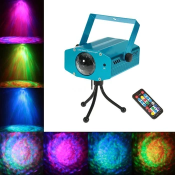 12 шт./лот, 3x3 Вт, RGB светодиодный проектор с эффектом пульсации воды, сценический лазерный световой музыкальный для вечеринки, DJ-дискотеки с дистанционным управлением, штепсельная вилка US EU