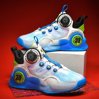 Новая детская брендовая баскетбольная обувь, дышащая и удобная детская спортивная обувь, Модная уличная баскетбольная обувь для мальчиков