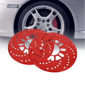 1 комплект автомобильных алюминиевых накладок на ротор дискового тормоза, декоративные крышки, модифицированные 26 см, красный алюминиевый сплав и хромированная поверхность