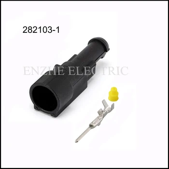 100SET 282079-1 282103-1 Автомобильный провод кабель 1 контактный Водонепроницаемый автомобильный разъем женский мужской разъем включает клеммное уплотнение