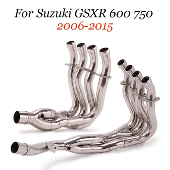 Накладка для Suzuki GSXR 600 750 GSXR 1000 2006-2021 Полная выхлопная система мотоцикла Передняя труба среднего звена модифицирована из нержавеющей стали