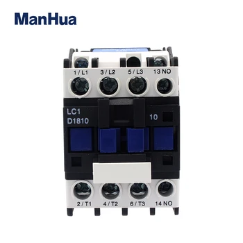 Контактор переменного тока ManHua 220V LC1-D18 18A Электрический контактор на Din-рейке 3P + НОРМАЛЬНО не разомкнут