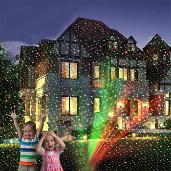 Лампа лазерного проектора Thrisdar Moving Full Sky Star Для ландшафтного освещения сада, красная и зеленая Светодиодная подсветка сцены для Рождественской вечеринки
