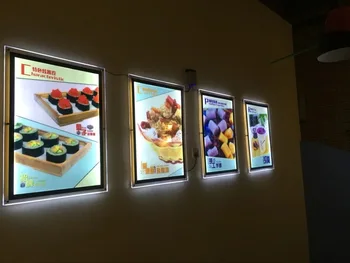 акриловые светодиодные доски меню размером 60x80 см, вывески меню со светодиодной подсветкой в ресторане, рекламные лайтбоксы в хрустальной рамке