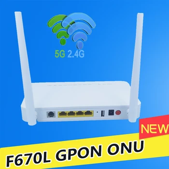 Новый Gpon ONU Ont Zxhn F670l 4ge 5g 2.4g Двухдиапазонный Onu Wifi Роутер Zte F670 F670l 1pots 1fxs