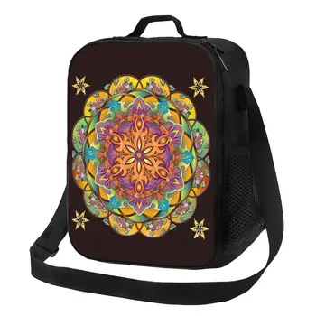 Mandala Exotica, утепленная сумка для ланча, винтажный цветочный узор, термосумка для ланча, офис, работа, школа