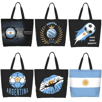 Love Argentina Soccer Забавная сумка-тоут, повседневная сумка для хранения покупок, многоразовая сумка, повседневная сумка через плечо для женщин и мужчин