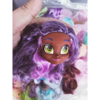 Новая кукольная голова 1/7 для девочек, игрушки для наряжания своими руками, большие глаза, голова для макияжа с разноцветными волосами