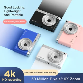 Цифровая камера 4K HD с 50 Миллионами пикселей, 16-кратный Цифровой зум, 2,88-дюймовый IPS-экран высокой четкости 1080, Фотокамера с автофокусировкой