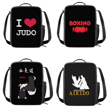 Модные сумки для ланча в стиле дзюдо для детей и мальчиков, многоразовые изолированные дорожные мужские ланчбоксы, персонализированные портативные студенческие сумки-холодильники